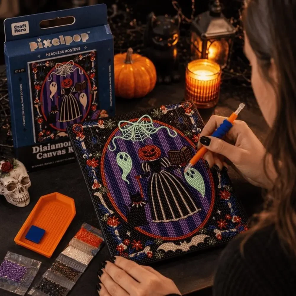 Pixelpop Headless Host Halloween Diamond Art Canvas Kit